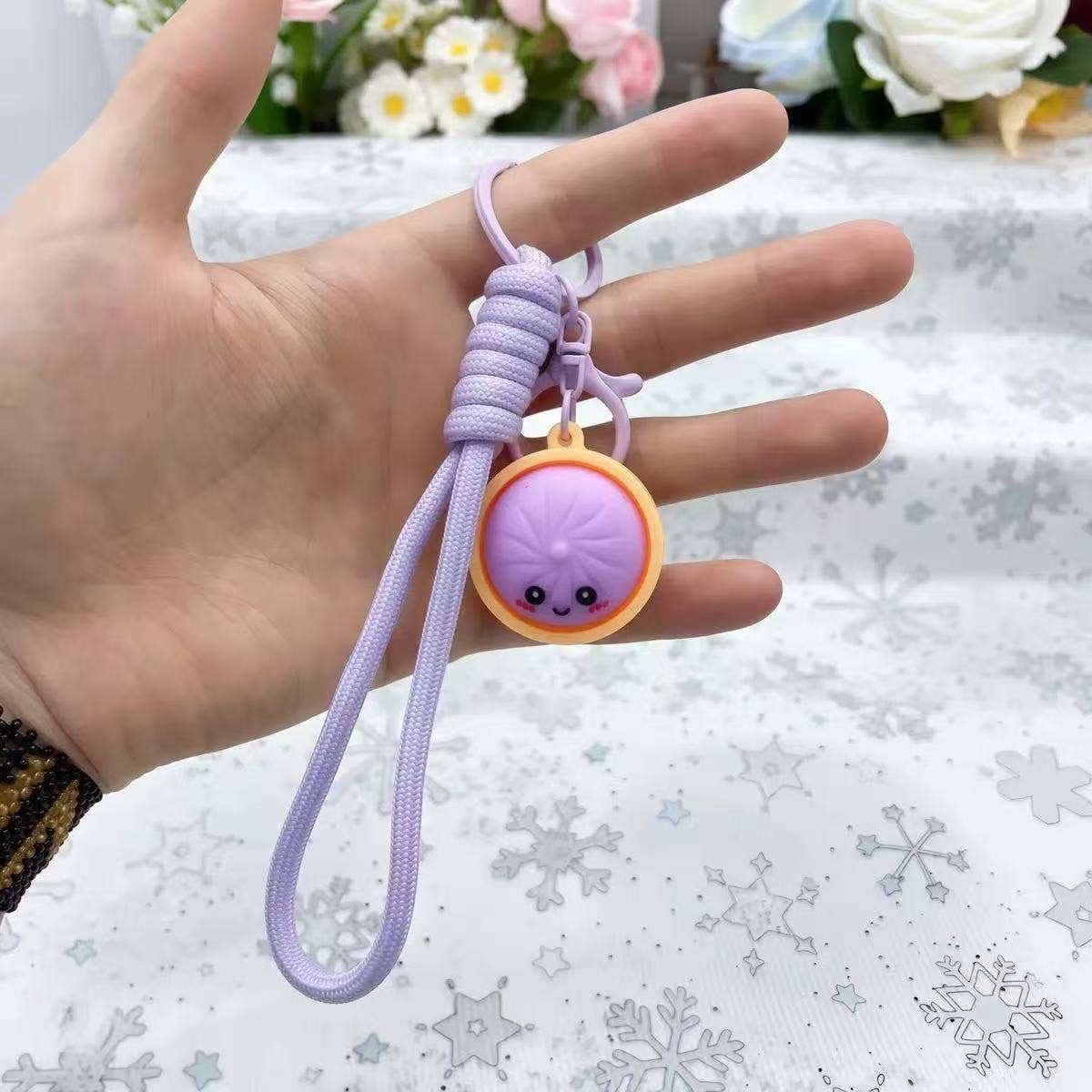 Cute Dumpling Character Wristlet Keychains 6Pc Set | 40KC191