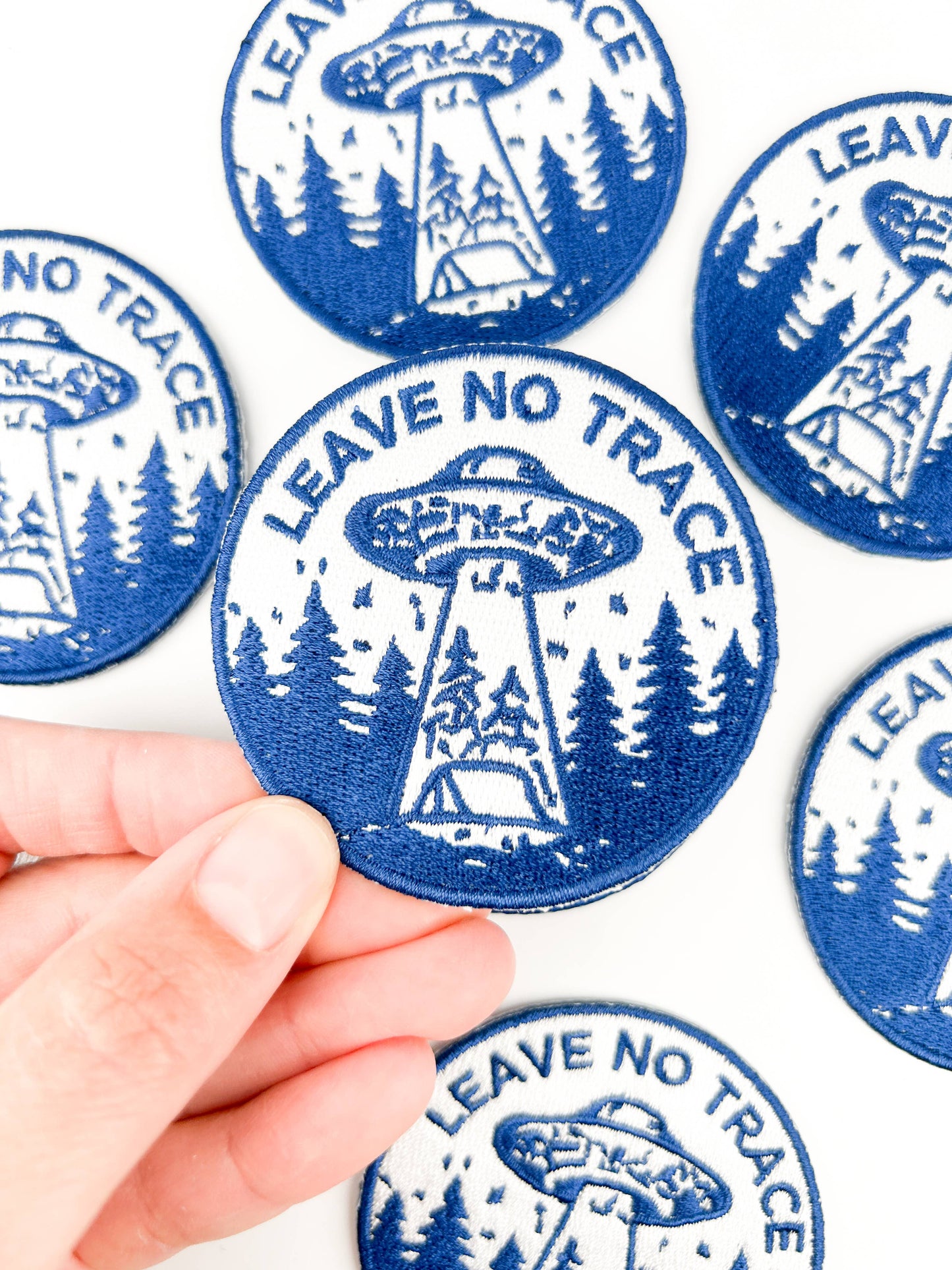 Leave No Trace UFO Patch Embroidered Camping UFO
