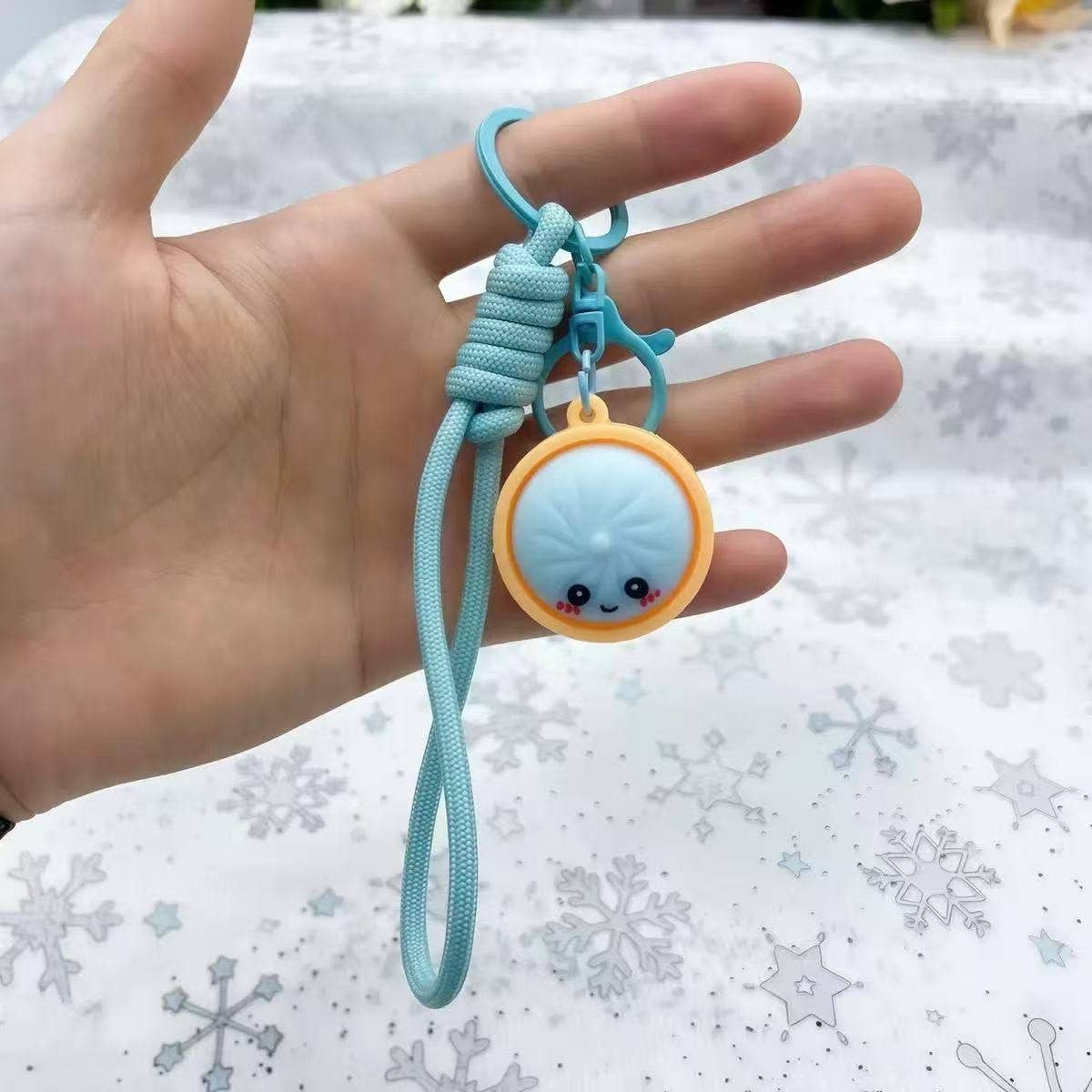 Cute Dumpling Character Wristlet Keychains 6Pc Set | 40KC191
