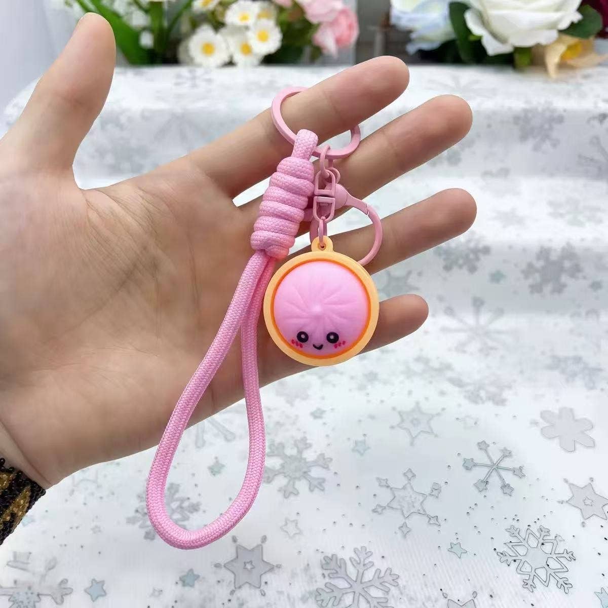 Cute Dumpling Character Wristlet Keychains 6Pc Set | 40KC191