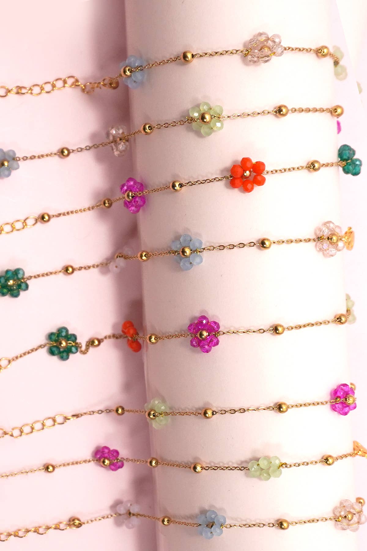 SUMMER MULTI BEADED FLOWER CHARM BRACELETS | 40B108