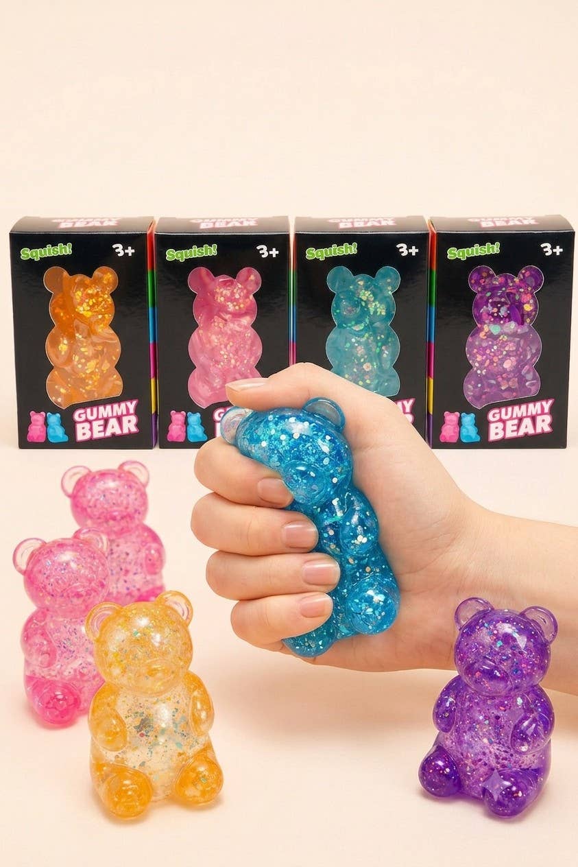 Squishy Glitter Bear Stress Relief Toy 12-pc Set | 40BTS427