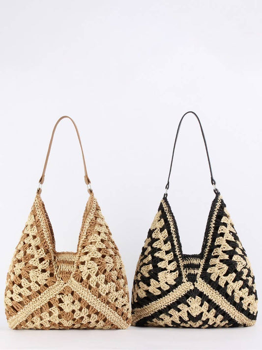 Crochet Open-Weave Boho Handbag | 40P602